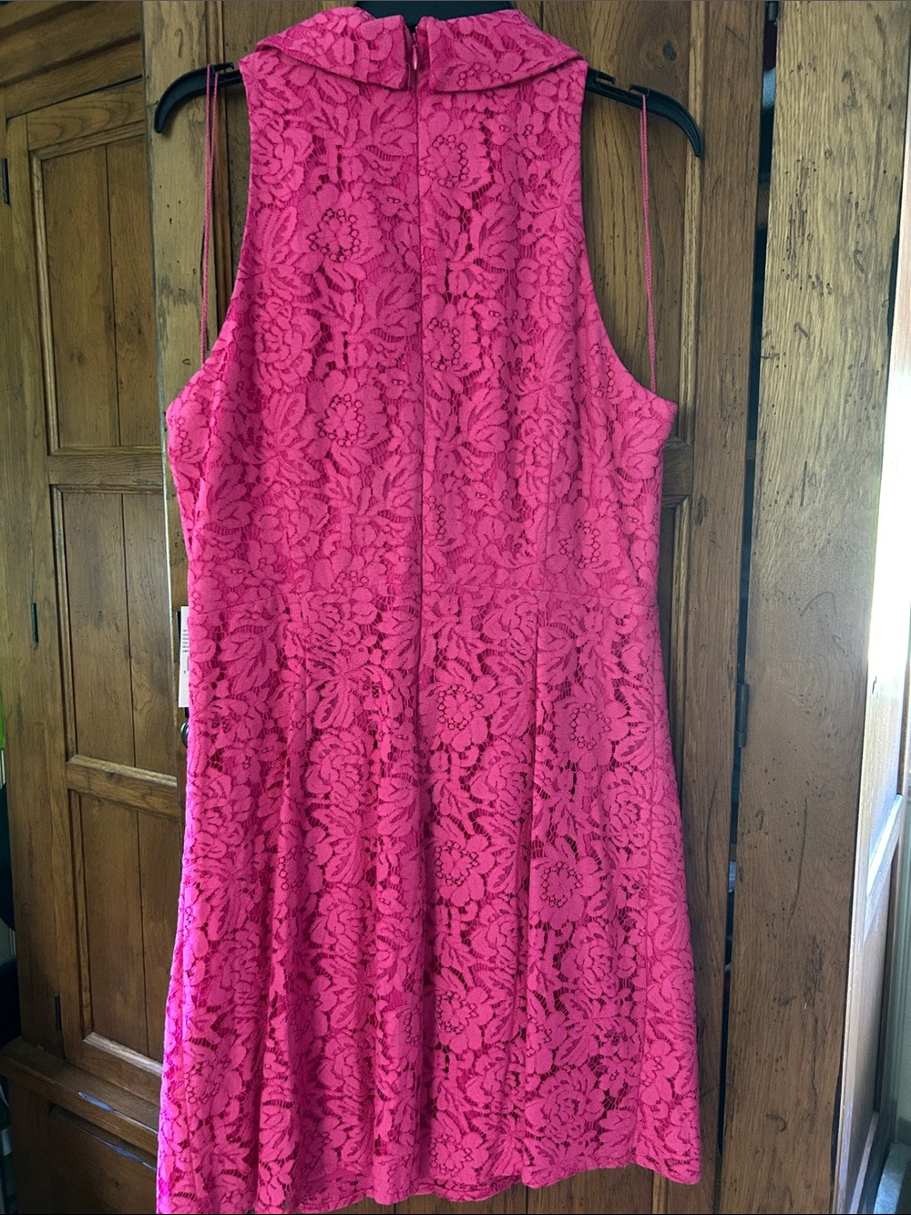Adrianna Papell Hot Pink Floral Lace Mini Dress - Picture 4 of 4
